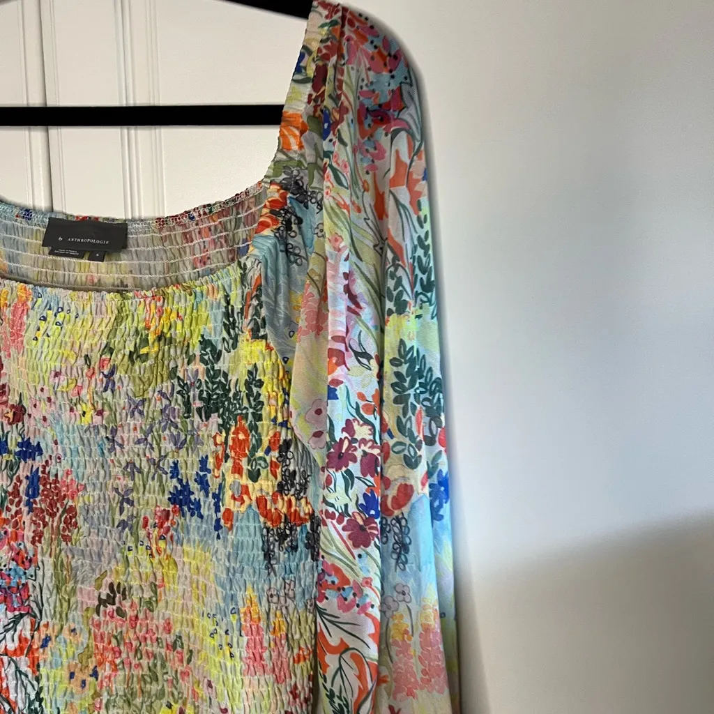 Anthropologie Floral Smocked Blouse - Image 4