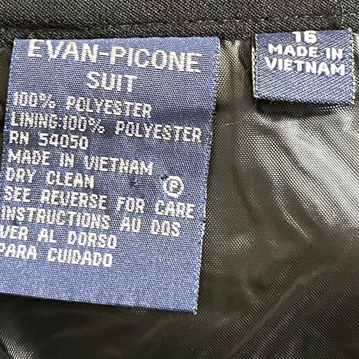 Evan Picone  Pencil Skirt Suit Separate Classic Work Lined Solid Black Size 16 - Image 5