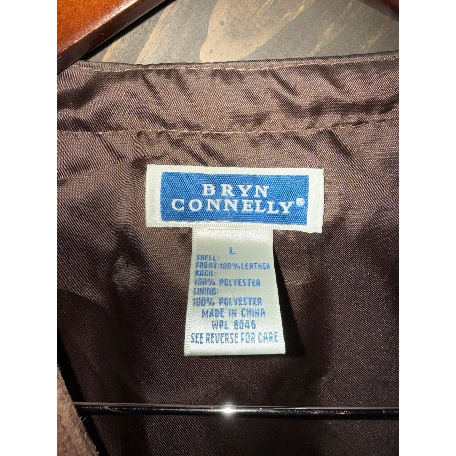 Bryn Connelly 100%‎ Leather Vintage Button Down Vest Brown Size 12 - Image 2
