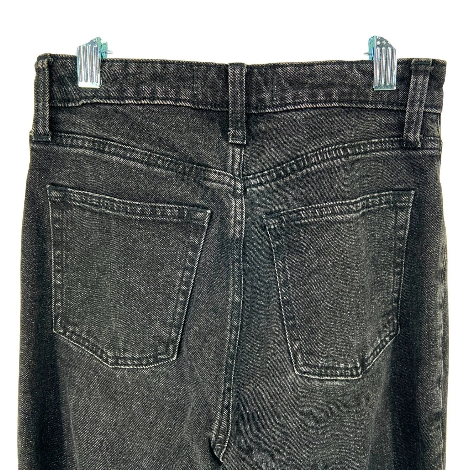 Abercrombie & Fitch The Skinny High Rise Black Jeans Womens 24 Raw Hem EUC - Image 9