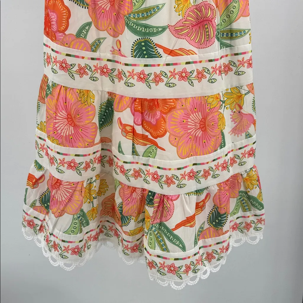 Floral Mini sundress bows M floral NWT tiered eyelet summer vacation beach cute White Size M - Image 8