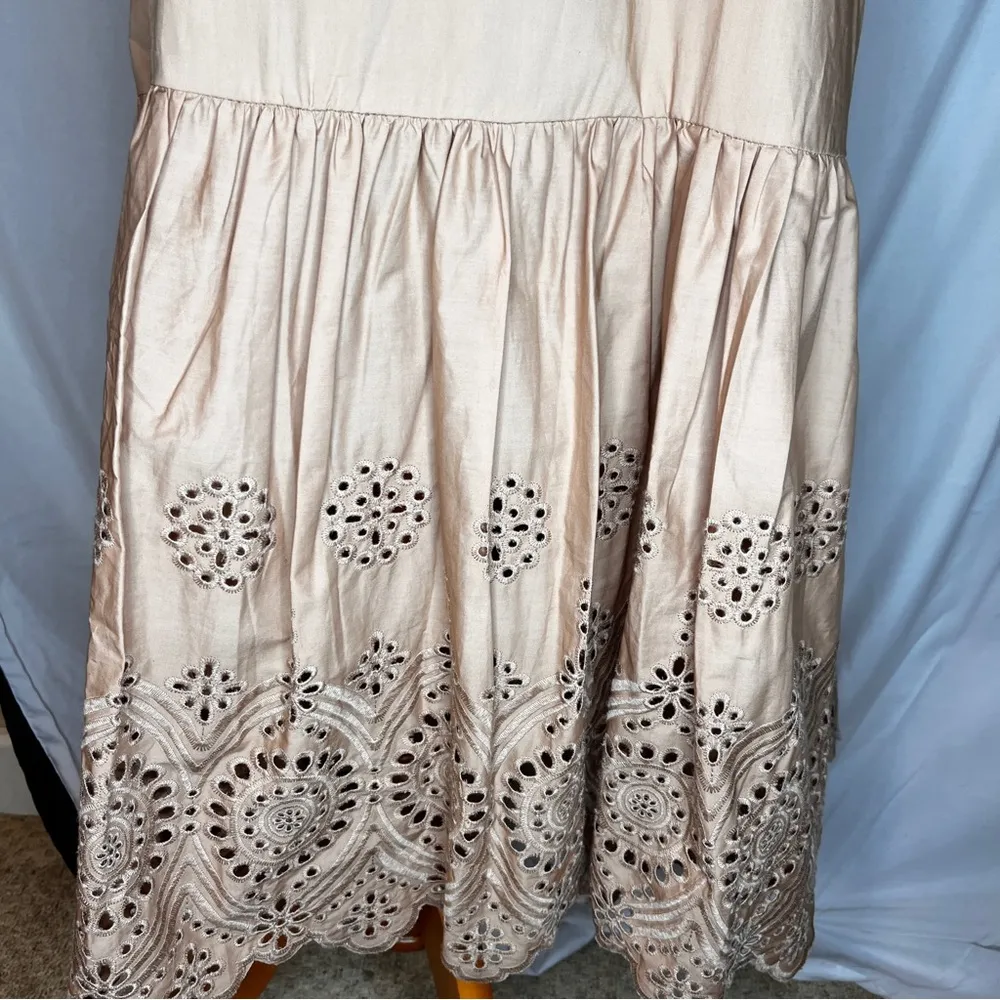 Anthropologie Moon River Beige layered Maxi Skirt Boho Cottage Core Ren Fair - Image 4