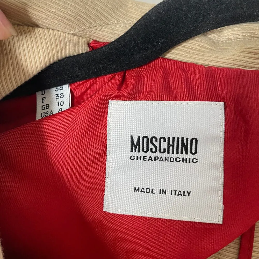 Vintage Moschino Cheapandchic Tan Ribbed Old Money Quiet Luxury Blazer Medium - Image 8