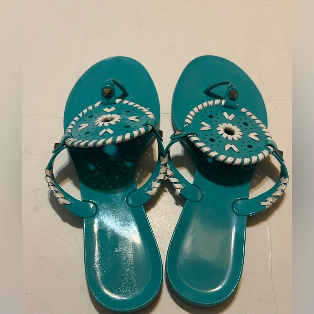 Jack Rogers Bright Blue Navajo Studs Gladiator Sandals 9M - Image 4