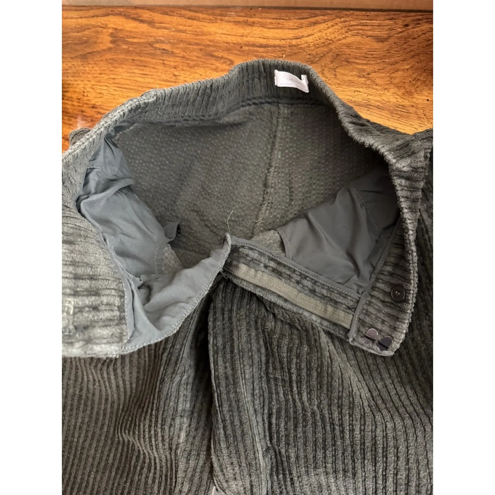 OAK + FORT Cropped Wide Leg Capri Pants Women's 6 Corduroy Knicker Chino Twill Green - Image 5