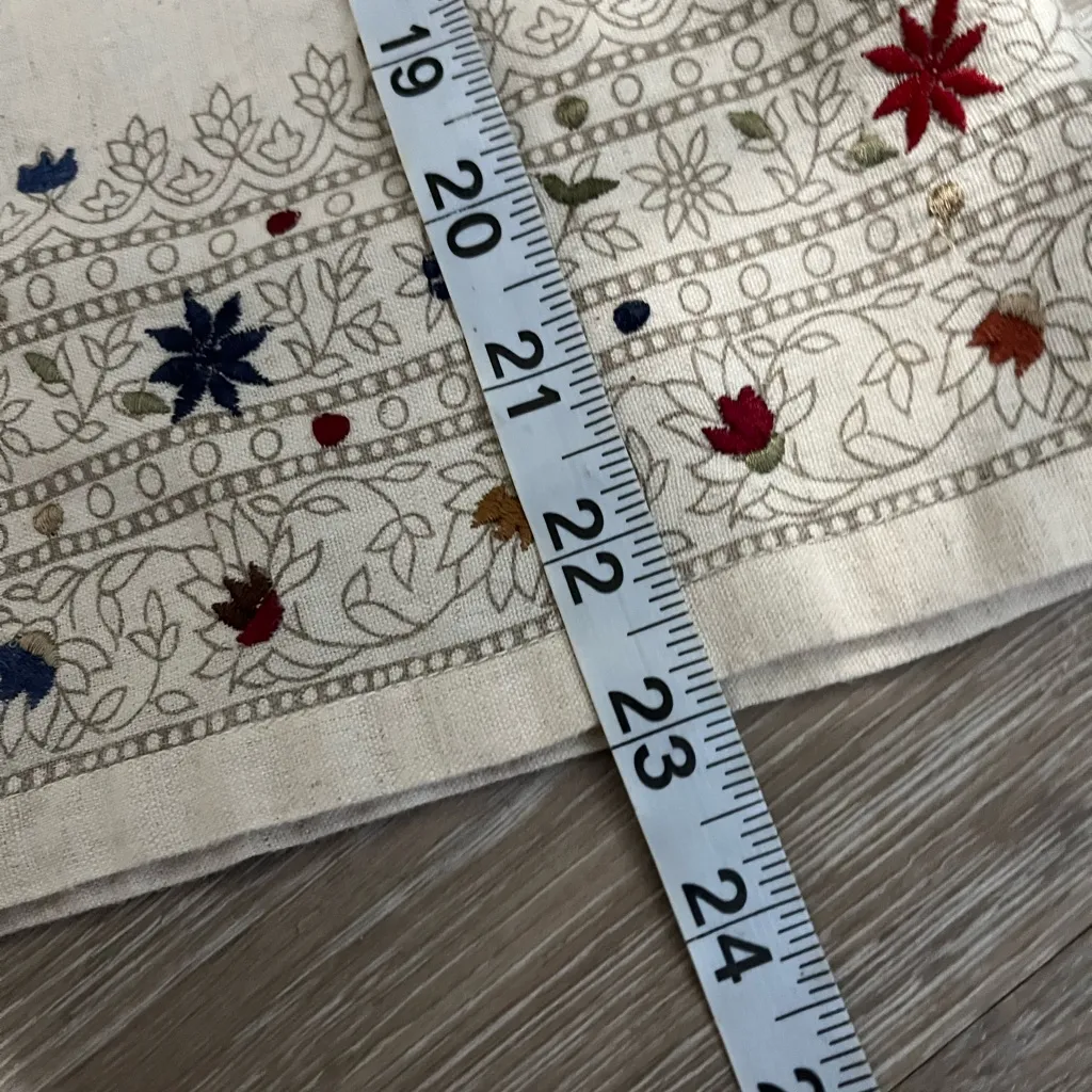 Vintage Casey & Max Linen Cotten Embroidered Button Up Top Size Small Tan - Image 6