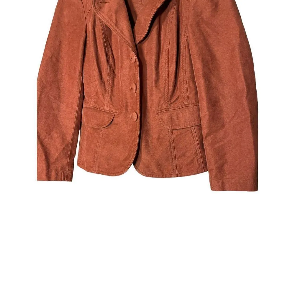 J. Jill Women’s Burnt Orange Rust Blazer‎ Size 4 Petite Brown - Image 3