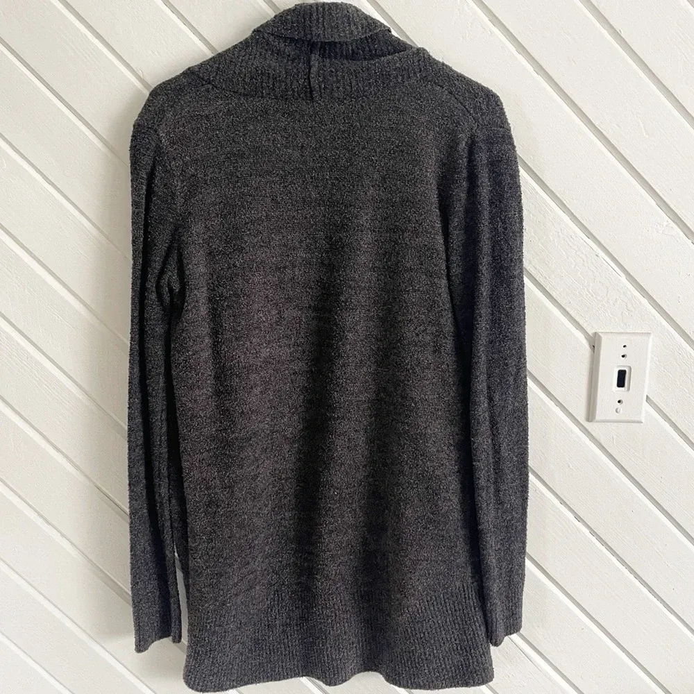 Barefoot Dreams CozyChic Lite Circle Cardigan in Black / Dark Grey Size Medium - Image 8