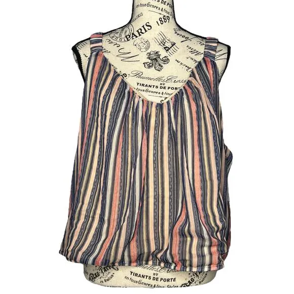 Nine Britton SIZE XXL Misha Cropped Cami - Stitch Fix Striped Elastic Waist Top - Image 2