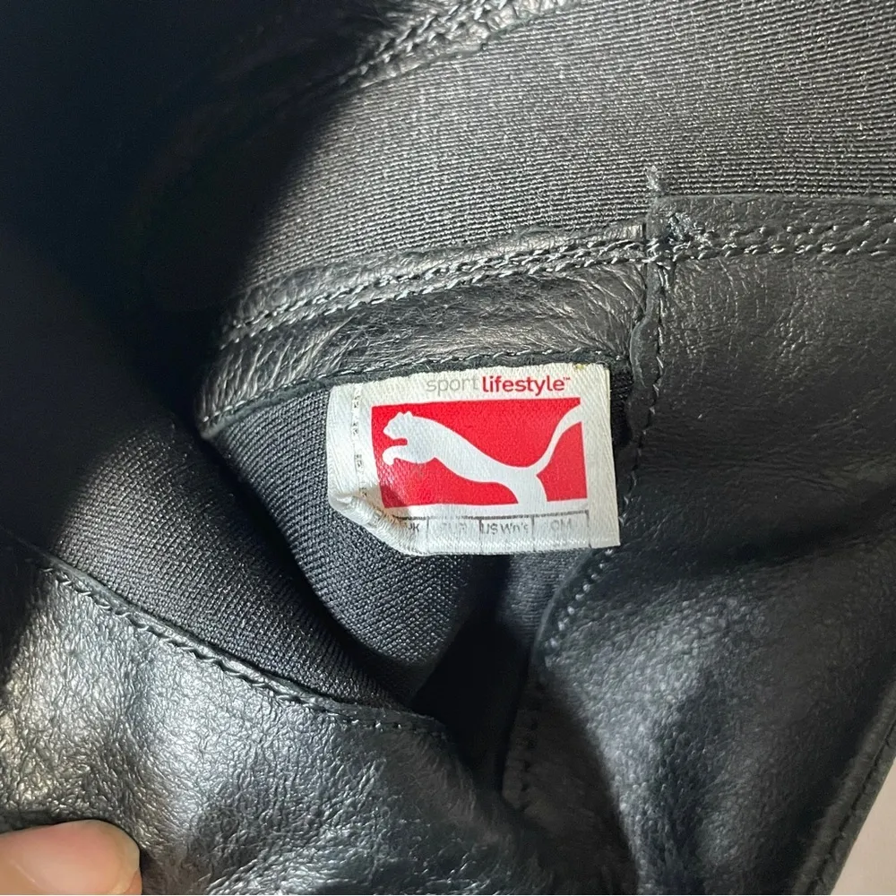 Puma Black Suede Wedge Knee High Boots | Size 6.5  EU 37 | Vintage Sport Goth‎ - Image 13