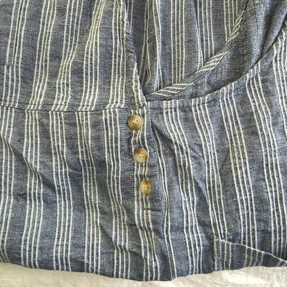 Lulu's NWT Woven Striped Navy Overalls XL - Image 11