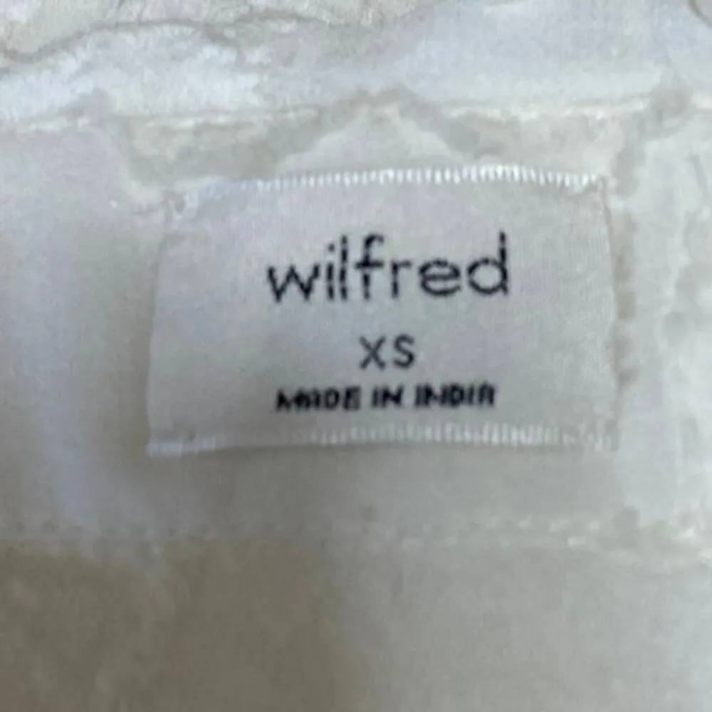 Aritzia Wilfred Hemistiche White Semi Sheer Short Sleeve Mini Shirt Dress Sz XS - Image 5