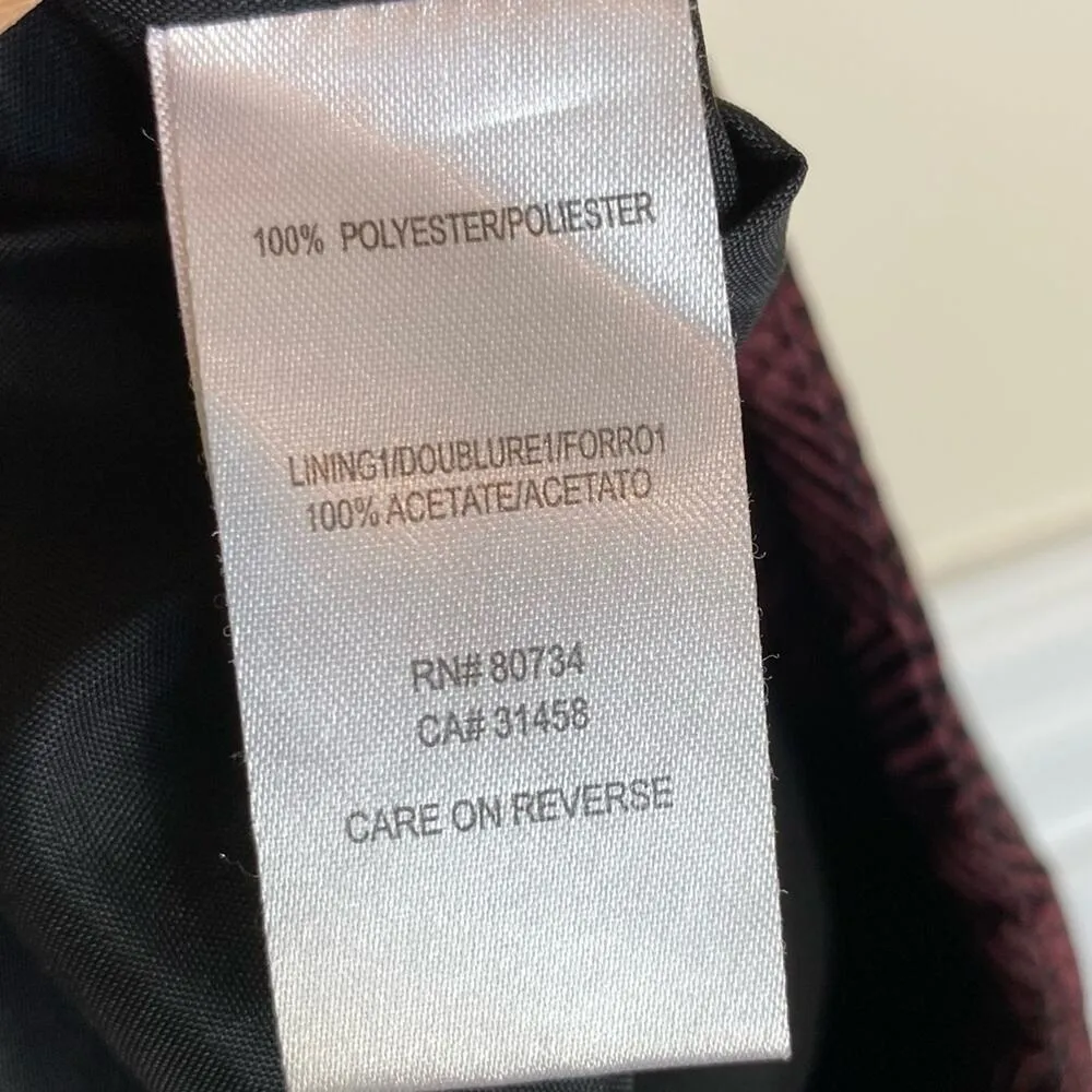 BCBGMaxazria Jamie skirt 4 burgundy satin pleated colorblock herringbone mini - Image 9