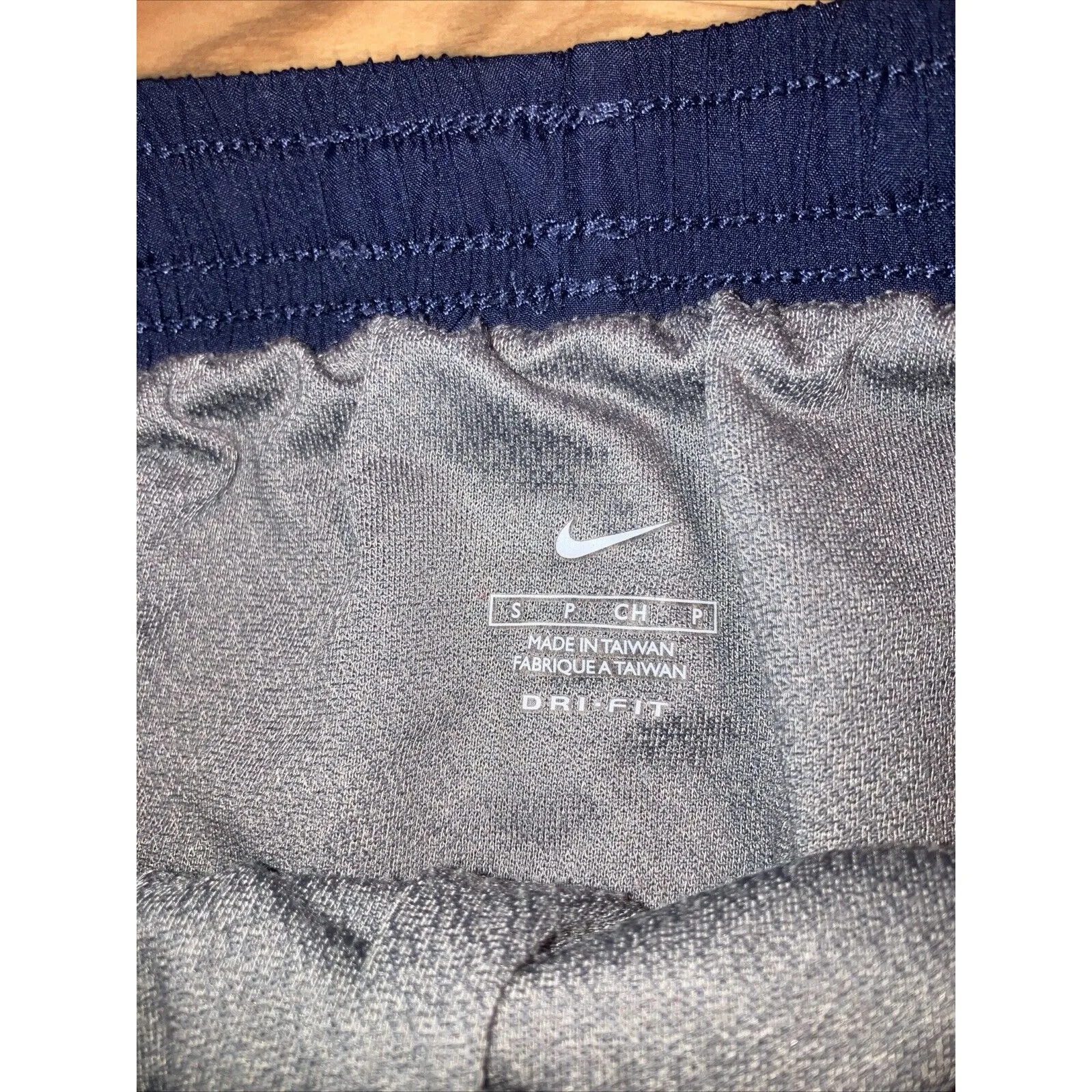 Nike womens Dri-Fit‎ shorts small lot of 2 Navy Blue Yellow - Image 2