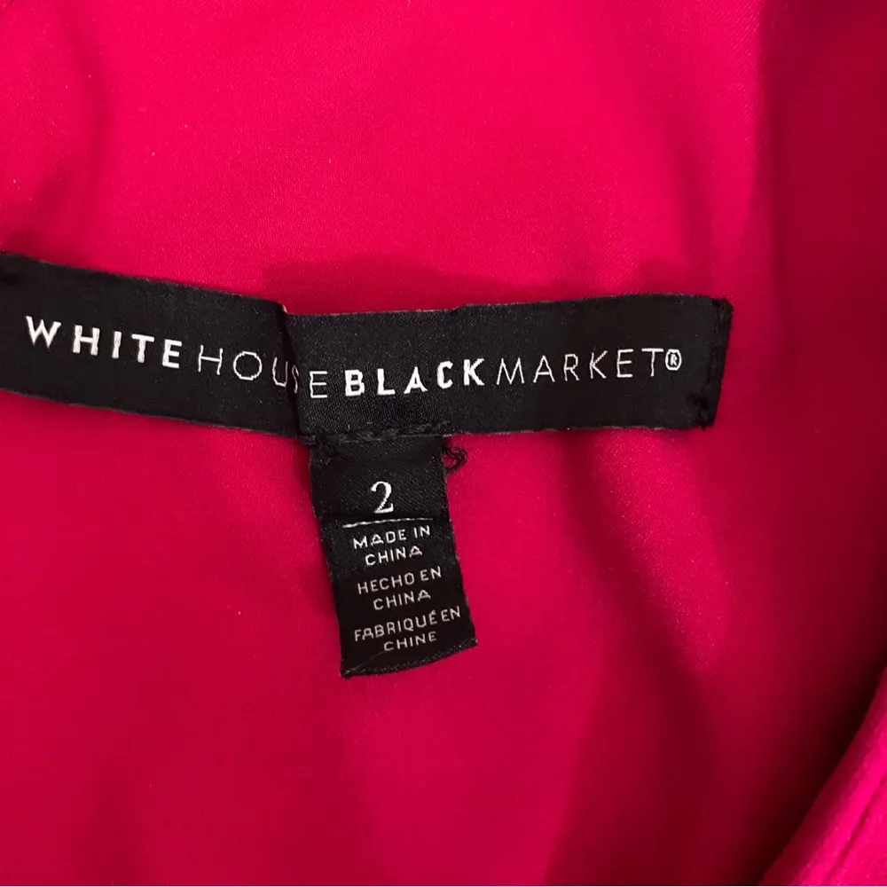 Magenta Sleeveless v neck sheath pencil dress - Image 5