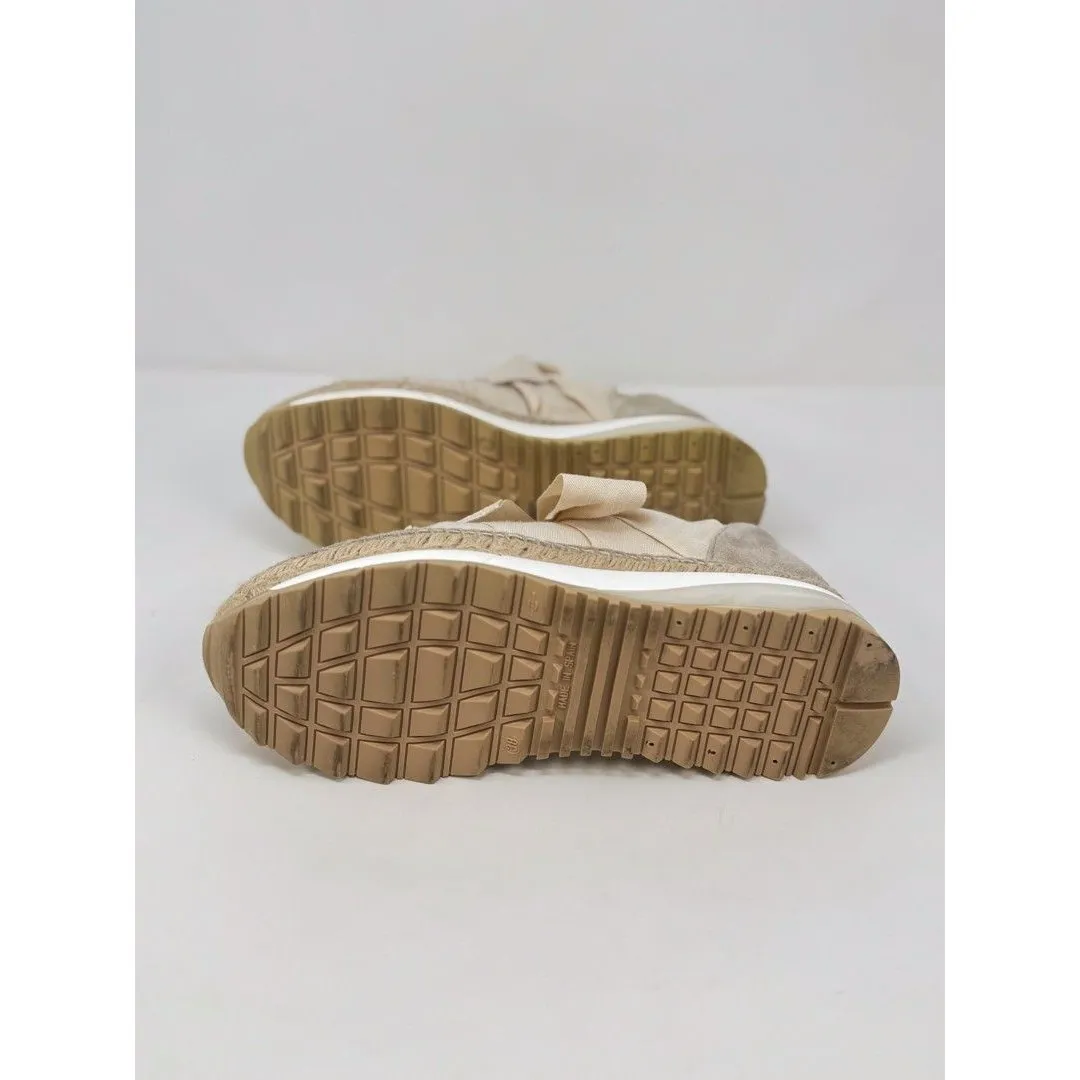 Free People Chapmin Womens Shoes Beige Suede Espadrille Sneaker Chunky 38 US 7.5 - Image 7