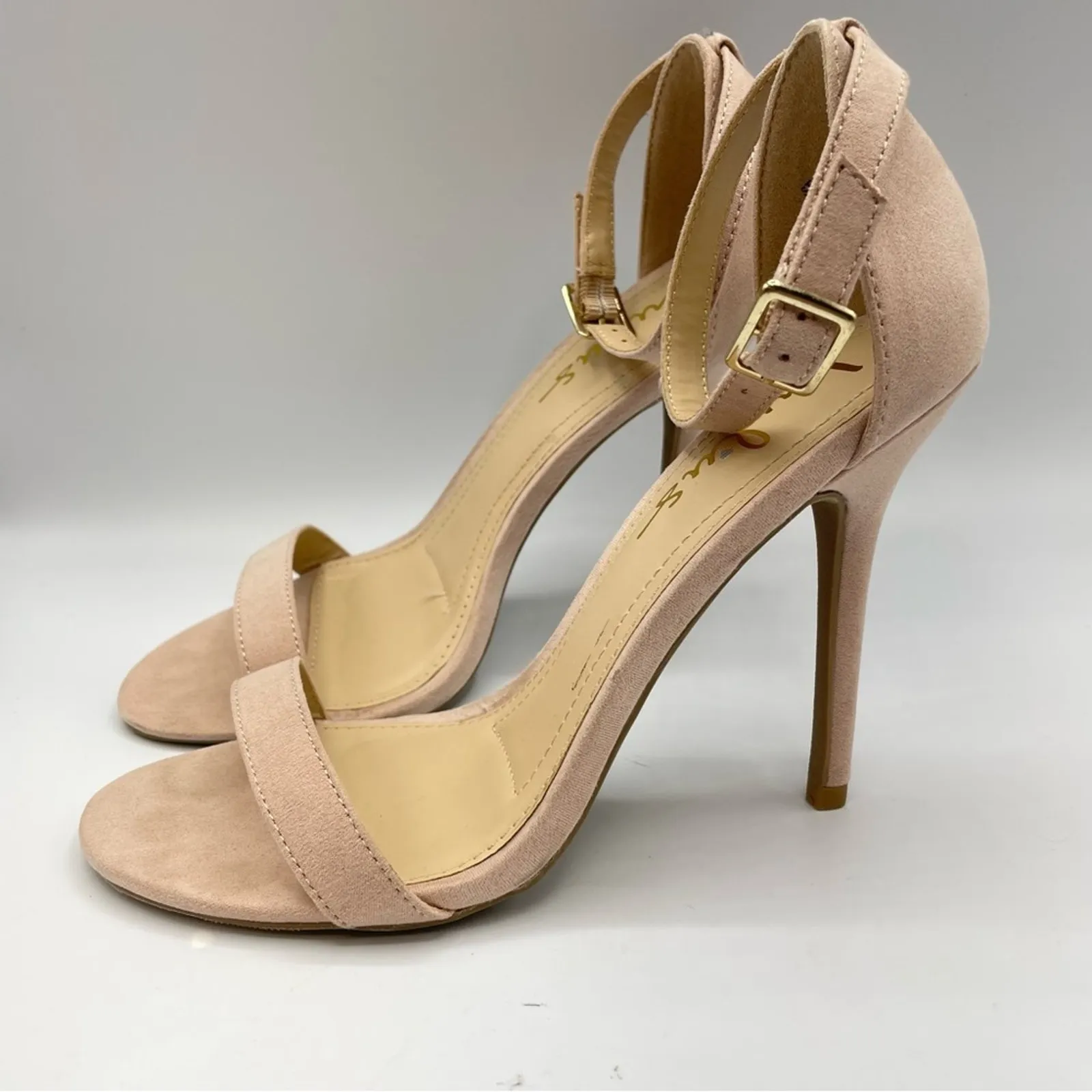 Lulus Pink Faux Suede Minimalist Heels Sandals Womens 7.5 - Image 8