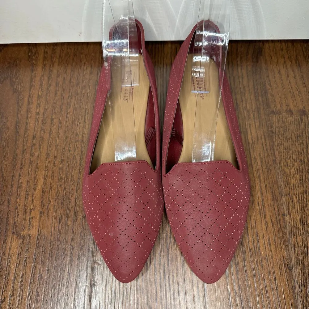 Seychelles Anthropologie Red Maroon Pointed Toe Slip On Flats  Women's Size 7 - Image 2