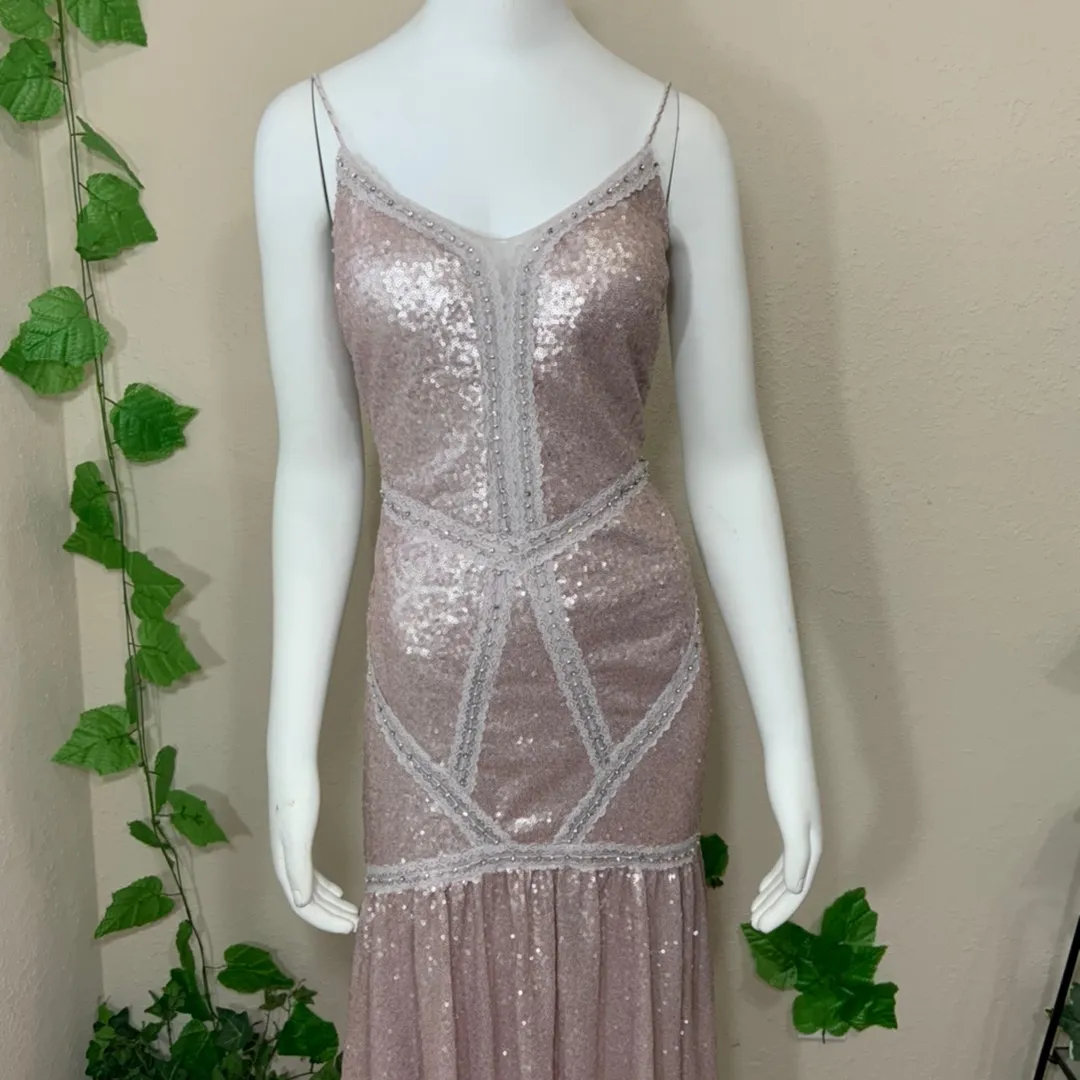 Mignon Mermaid Sequin Pink Prom Wedding Dress - Image 5