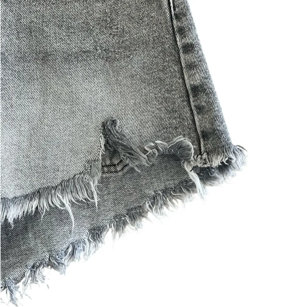 Zara women’s High Waist cut off Denim Shorts - Image 2