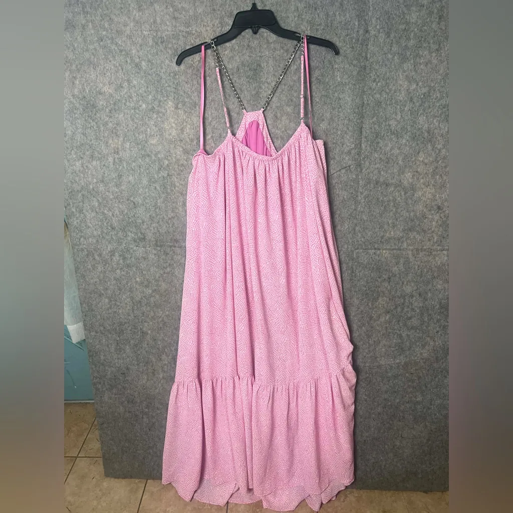 Michael Michael Kors 3X Pink chain strap floral maxi Dress - Image 2