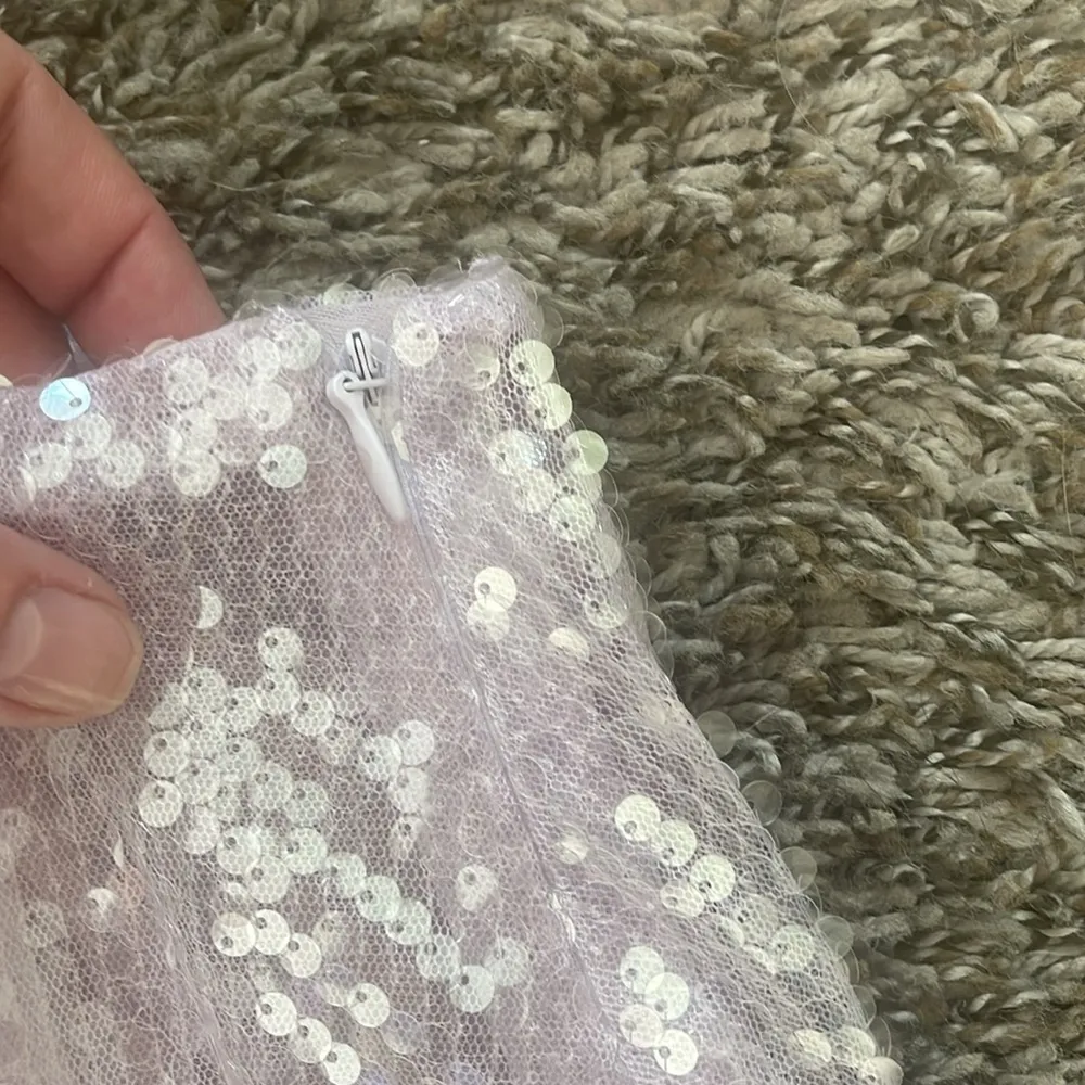 Oh Polly ANYA Sheer Sequin Side Split Mid Rise Mini Skirt in Lilac NEW - Image 9