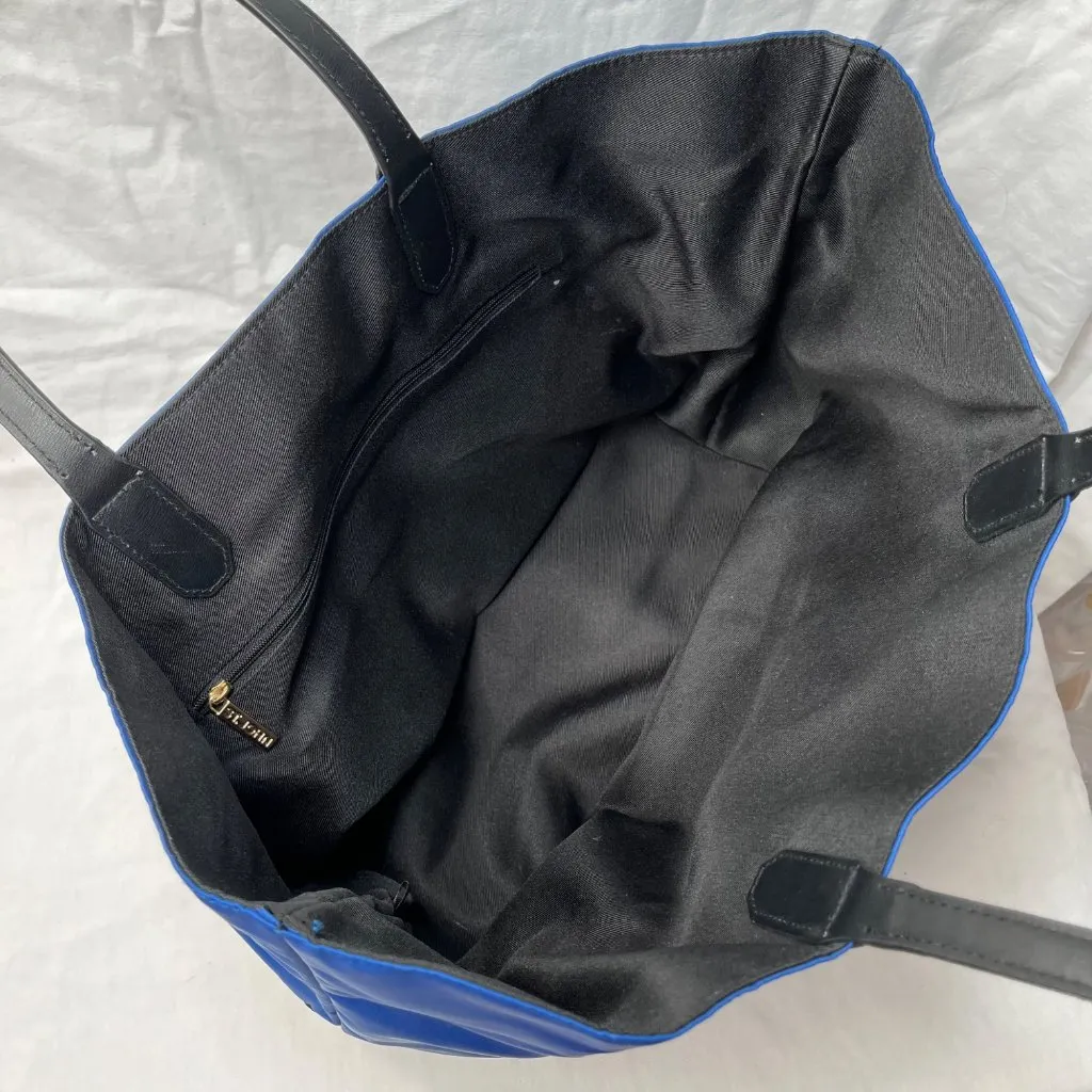 St. John Colorblock Blue Black Nylon Tote Bag - Image 6
