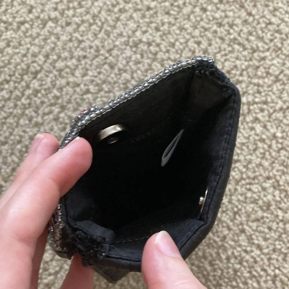 Beaded Bejeweled Embellished Black Clutch Pouch Multicolor Accents Indian EUC - Image 5