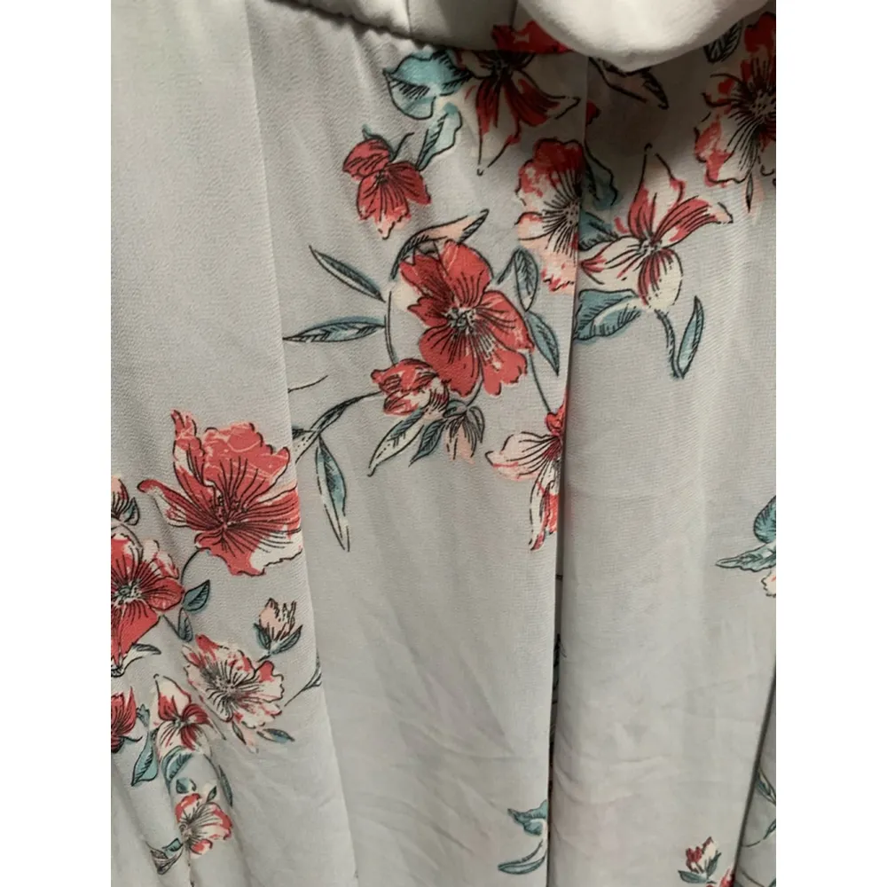 B27-Women's Torrid Floral Print Dress Size 3 Gray Pink - Image 6