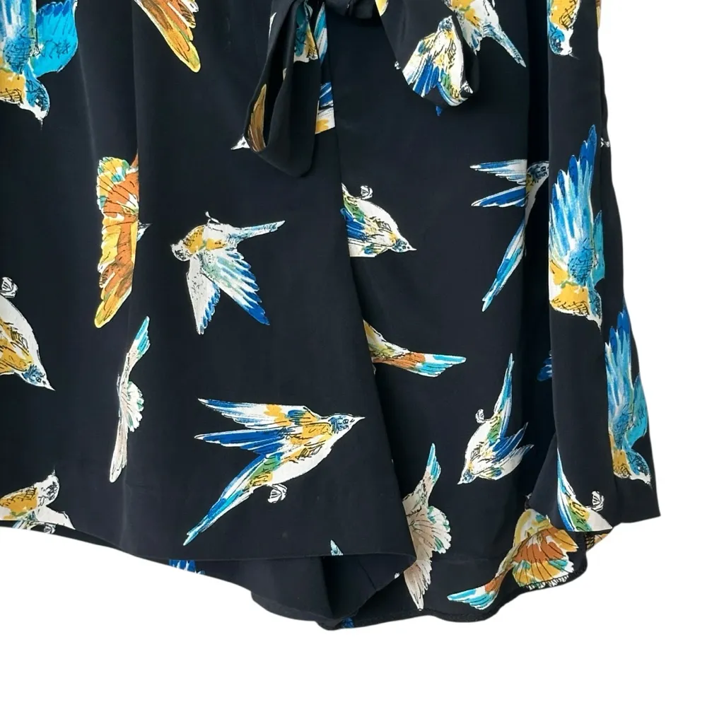 NWT Zara birds print black belted paperbag shorts XS - Image 8