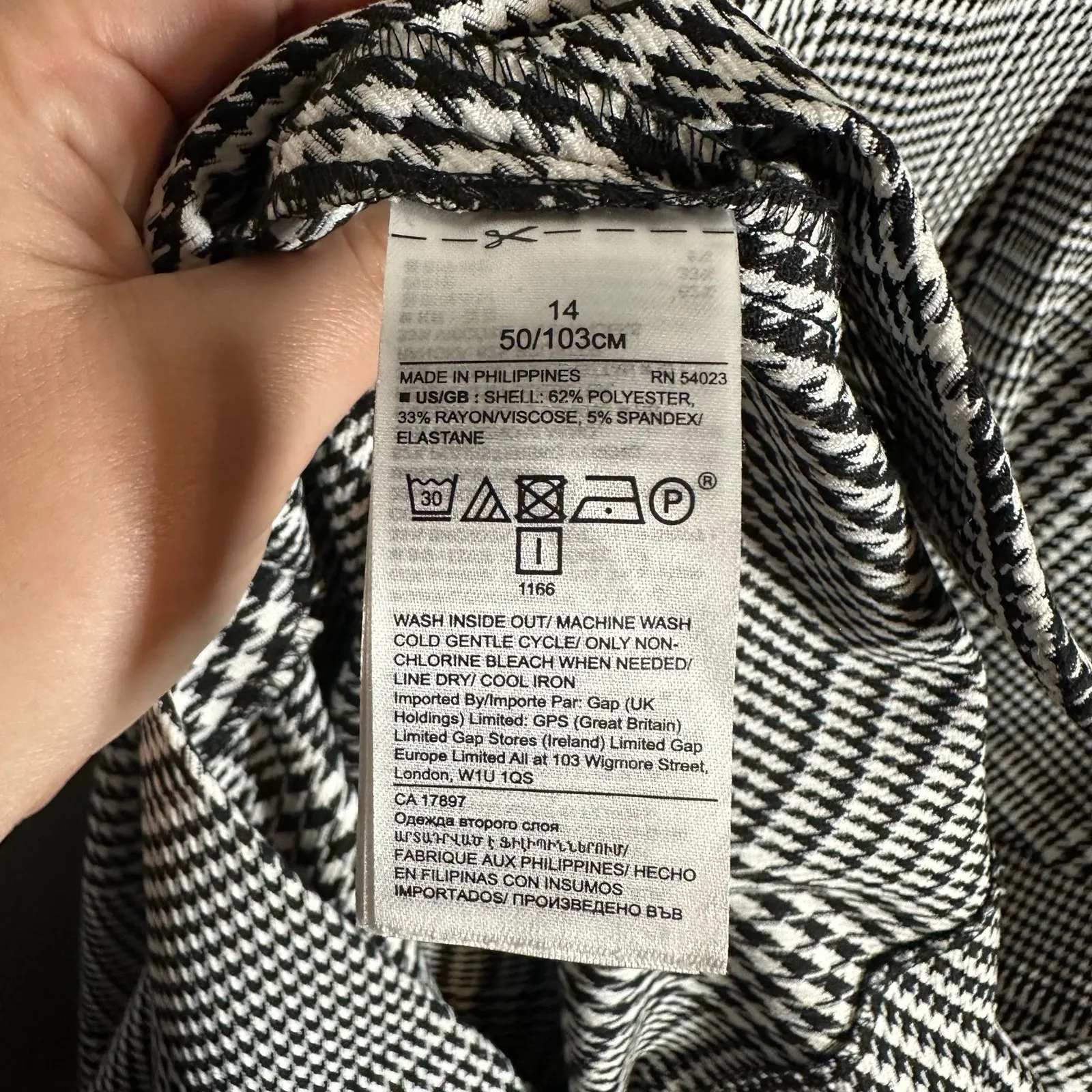 Banana Republic Black White Plaid Houndstooth Bi-Stretch Sheath Dress Size 14 - Image 7