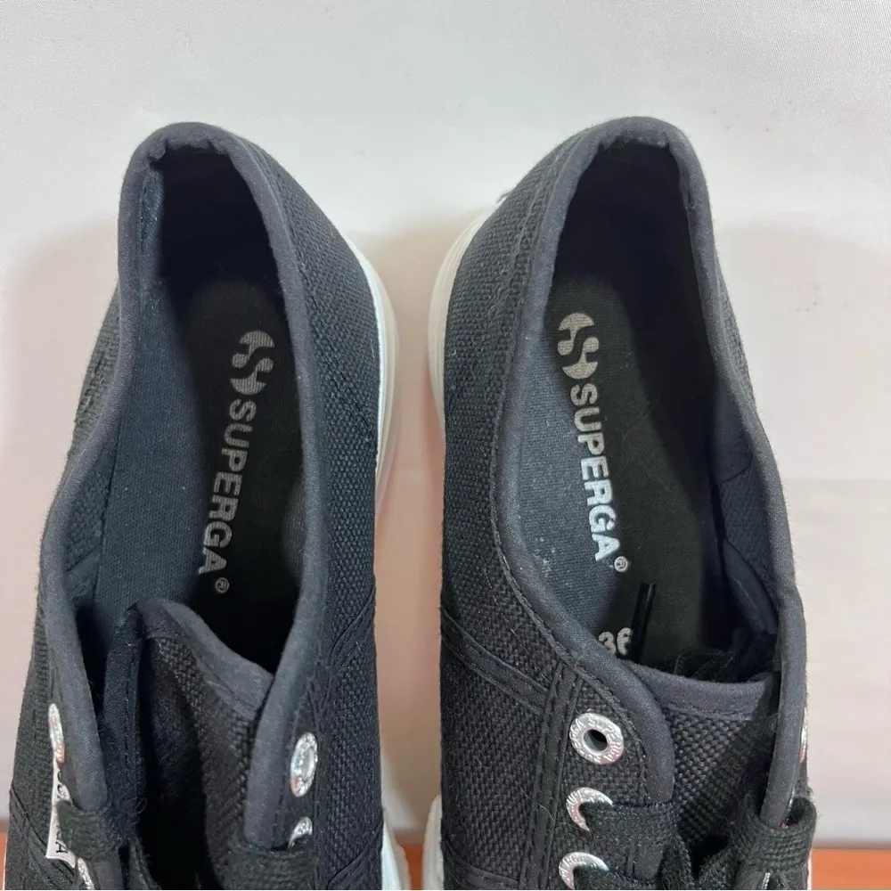 Superga Canvas Platform Core Black White Women’s Size 6 #925 - Image 8