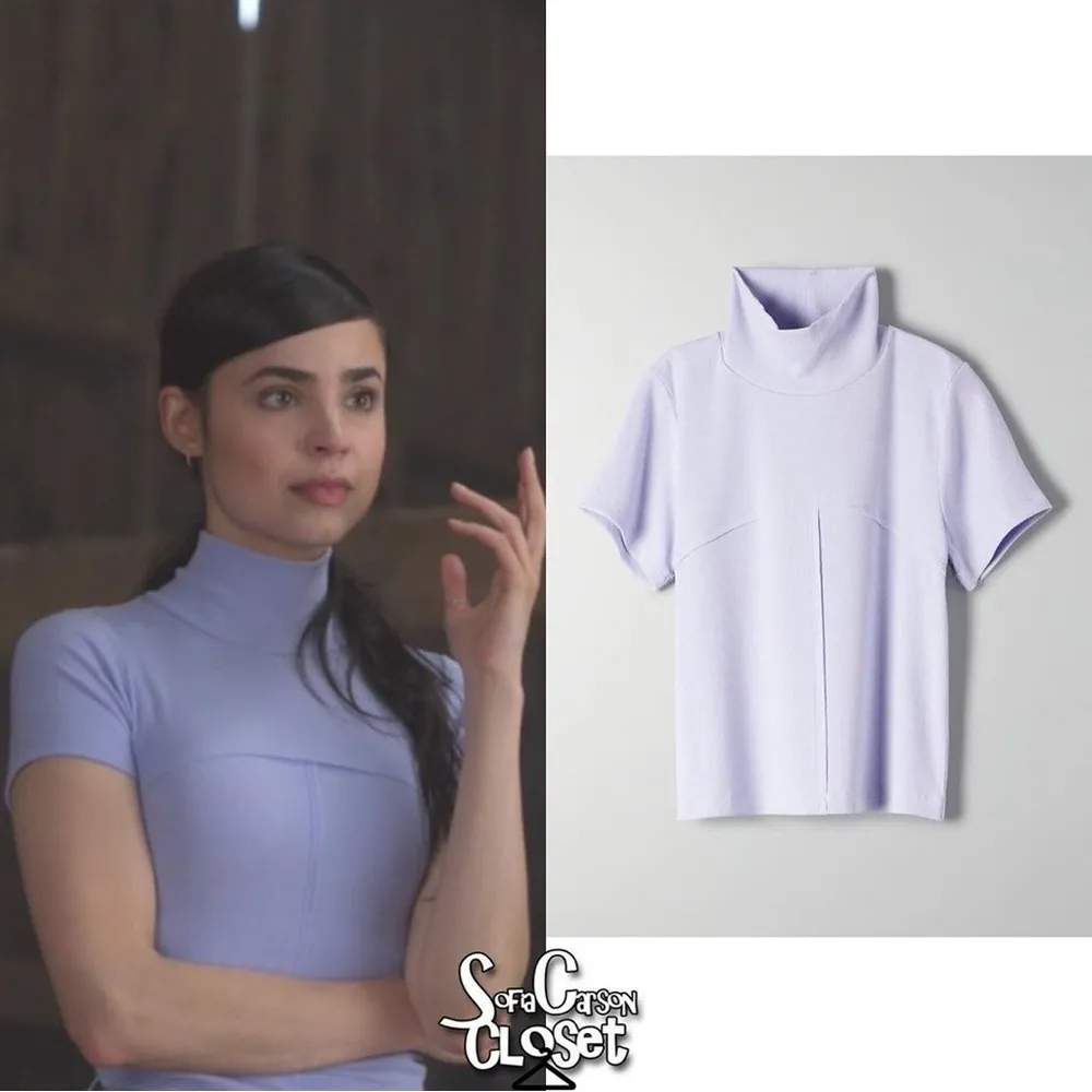 Aritzia Wilfred Meline Mock Neck Crop Top (Size M) - Image 2