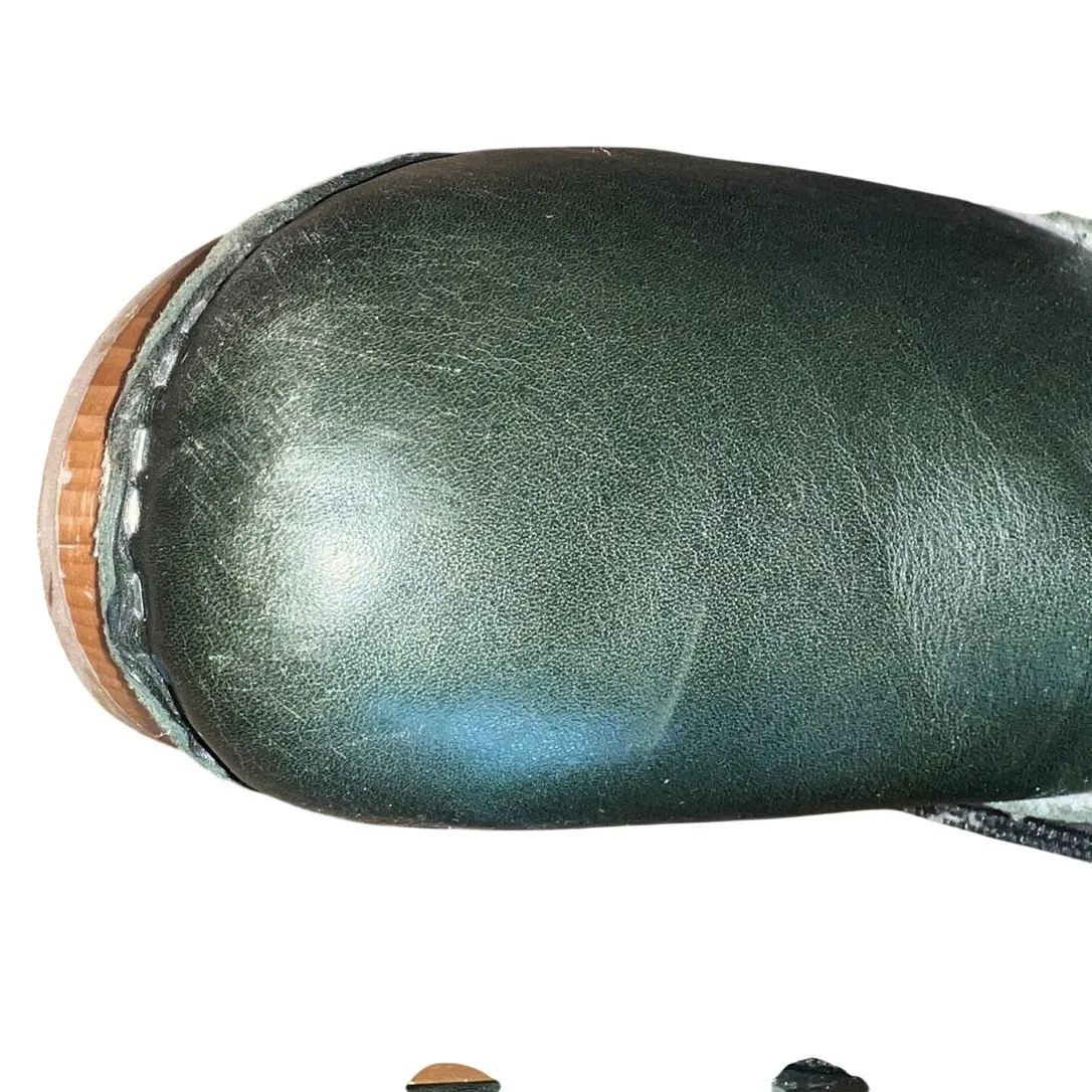 Troentorp‎ Morris Shearling Clog Boots Green Leather Size 40 EUC Made in Sweden - Image 6