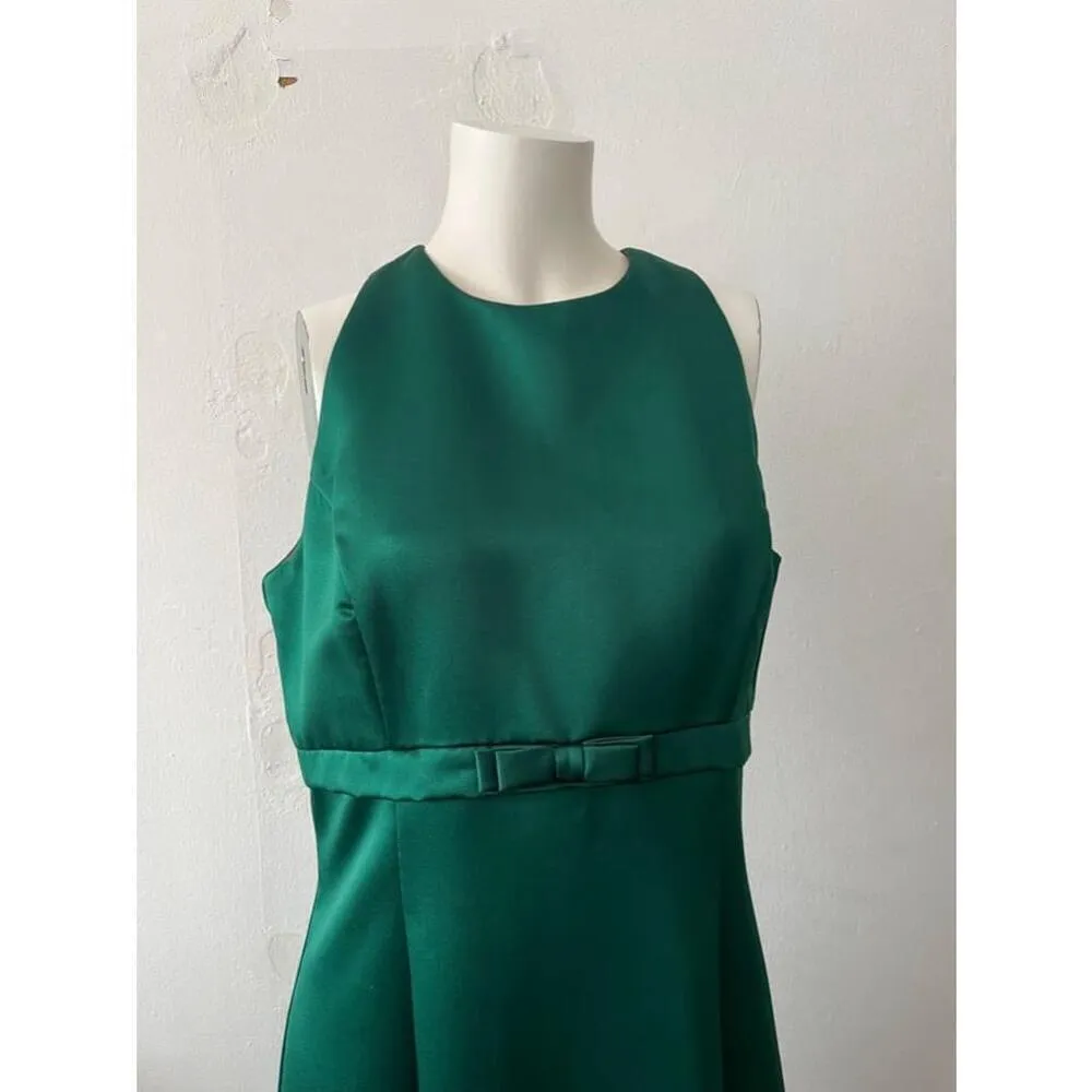 Y2K Jessica McClintock for Dillard's emerald Green satin floor length gown 10 - Image 2