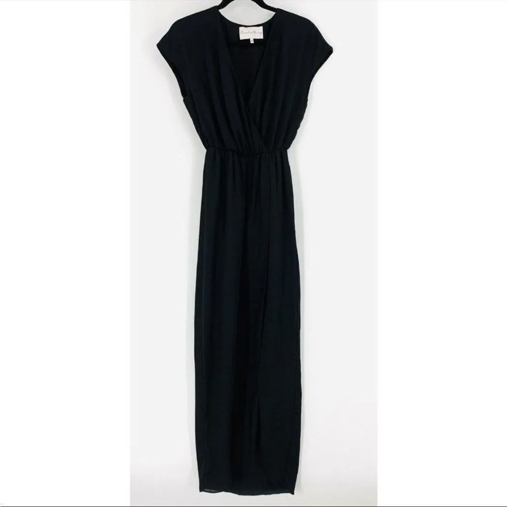 Charles Henry faux wrap black dress M - Image 5