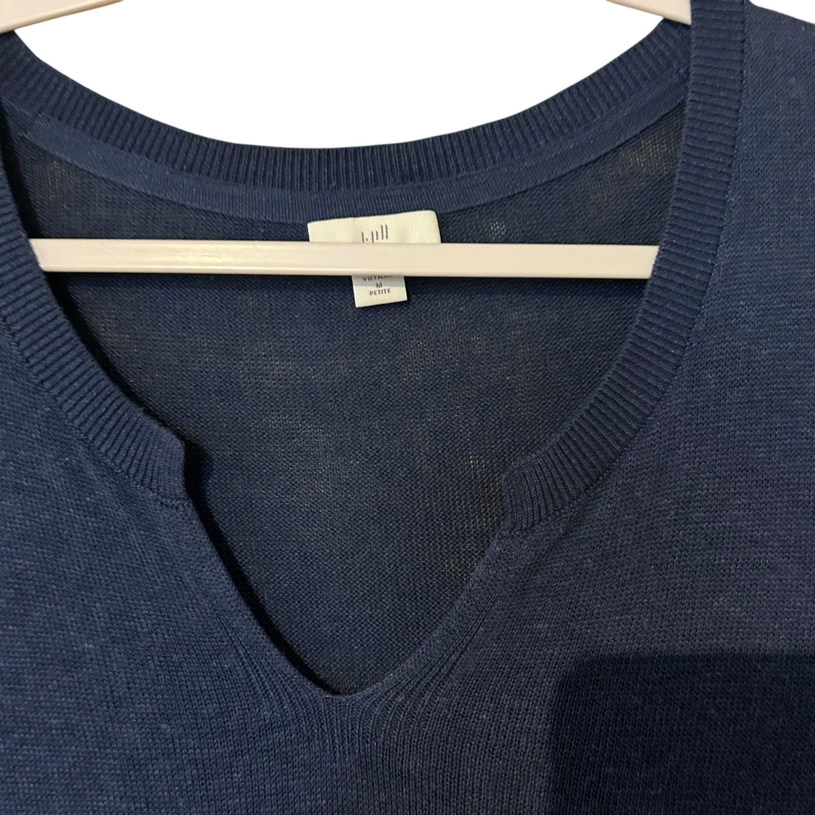 J. Jill Linen Blend Top Tunic Knit Dk Blue SZ M Petite Upscale Casual Preppy Size M - Image 2