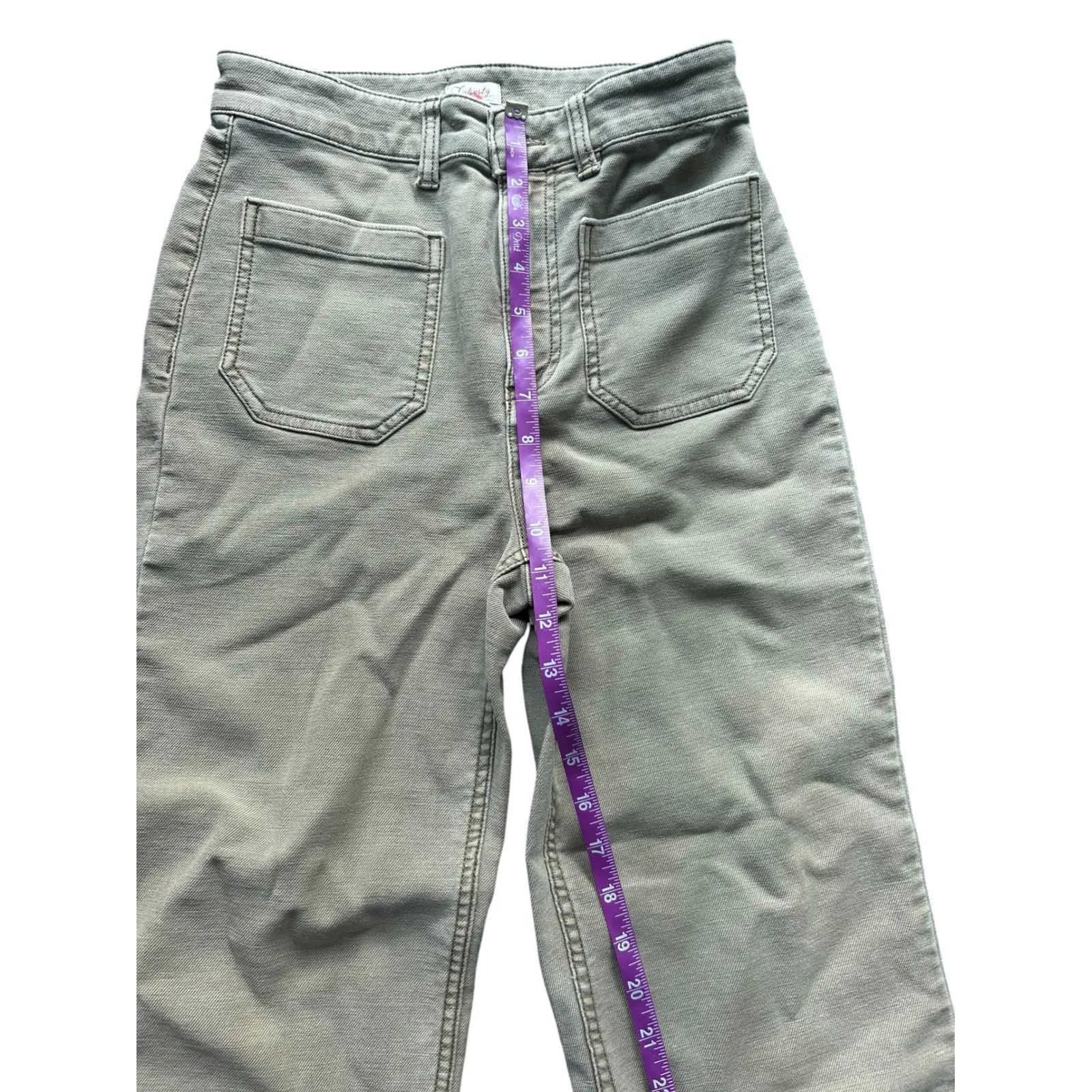 Faherty Stretch Terry Patch Pocket Ankle Pant - Coastal Sage Size 26 - Image 8