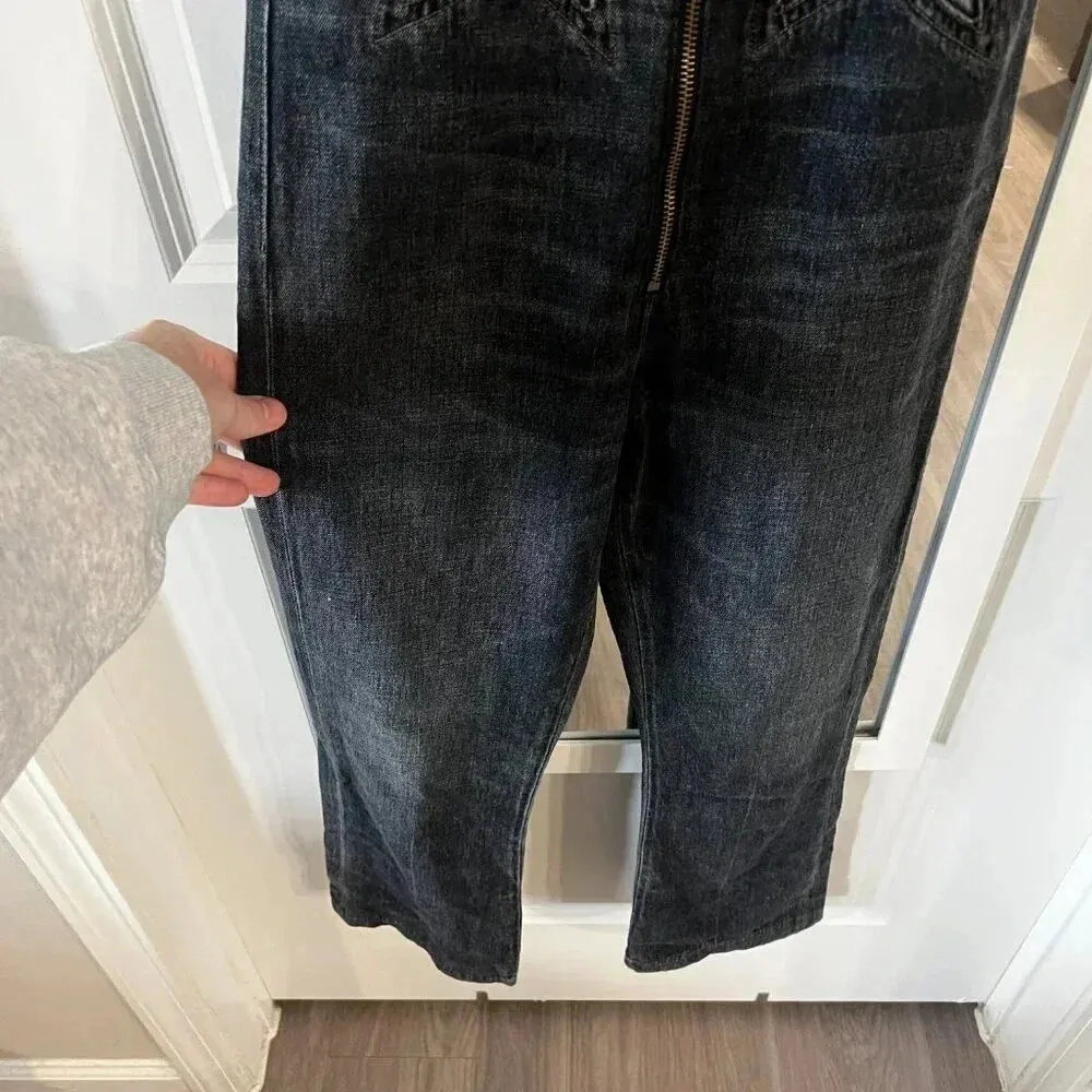 894 Jean Atelier Star Denim Jumpsuit In Night Size 2 Color Black Grey - Image 6