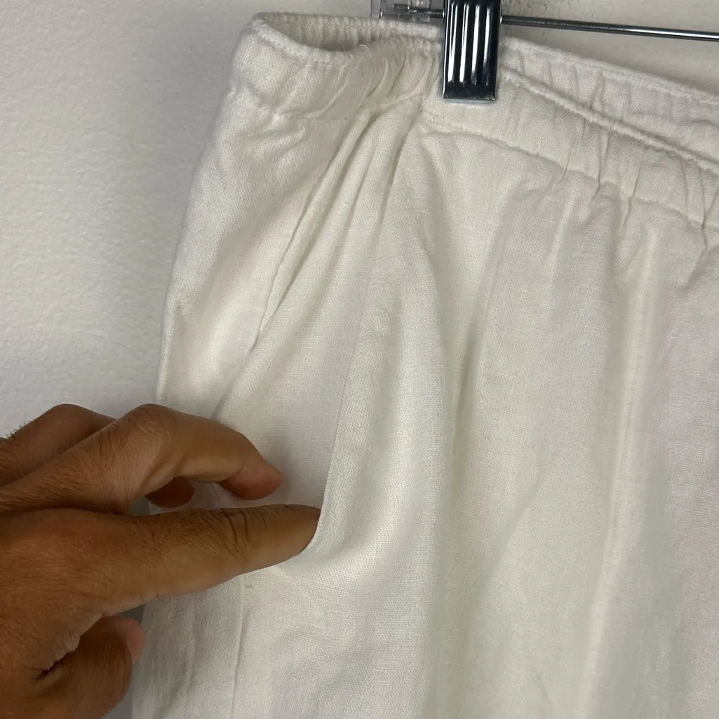 Hollister Linen Blend Pull On Baggy Wide Leg Beachy Coverup Pants Women’s Sz XL - Image 6