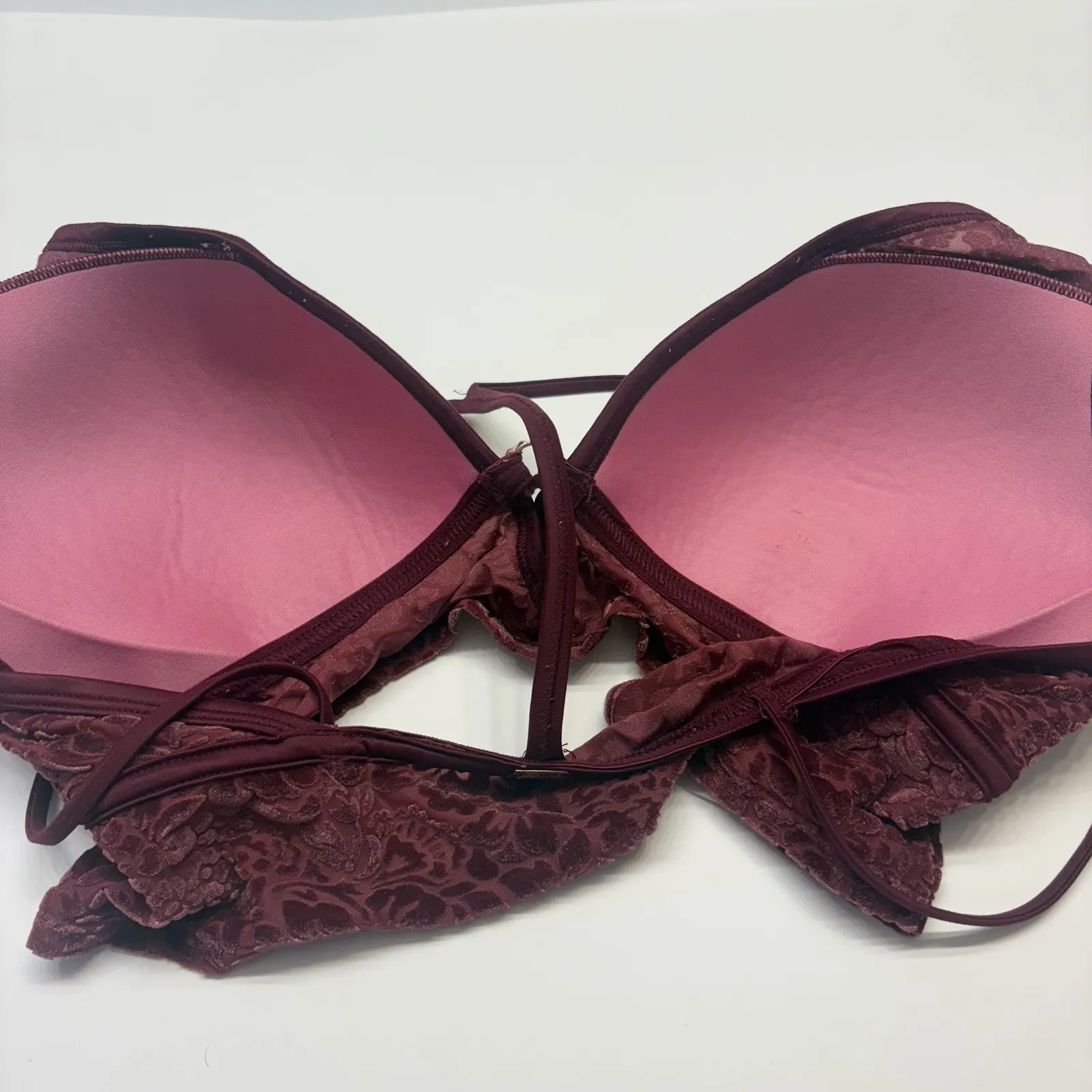 Victoria`s‎ Secret Pink Lightly Lined Bralette Velvet Size Large Vamp Red - Image 8