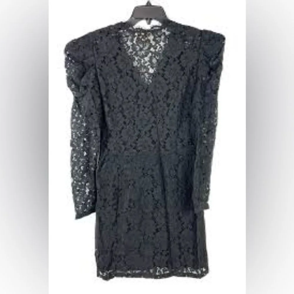 WAYF Spencer Black Lace Puff Sleeve Mini Dress - Image 14
