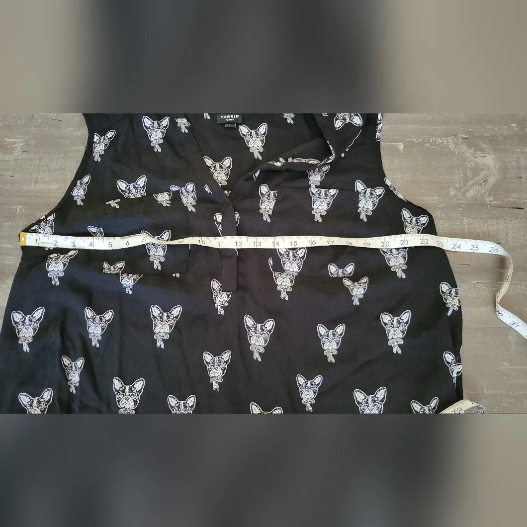 Torrid Harper black sleeveless French Bulldog shirt 2 - Image 6