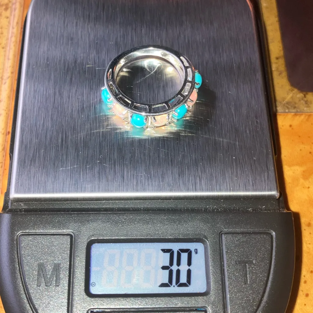 Sleeping Beauty Turquoise Ethiopian Opal Sterling Silver Ring Size 6 - Image 10