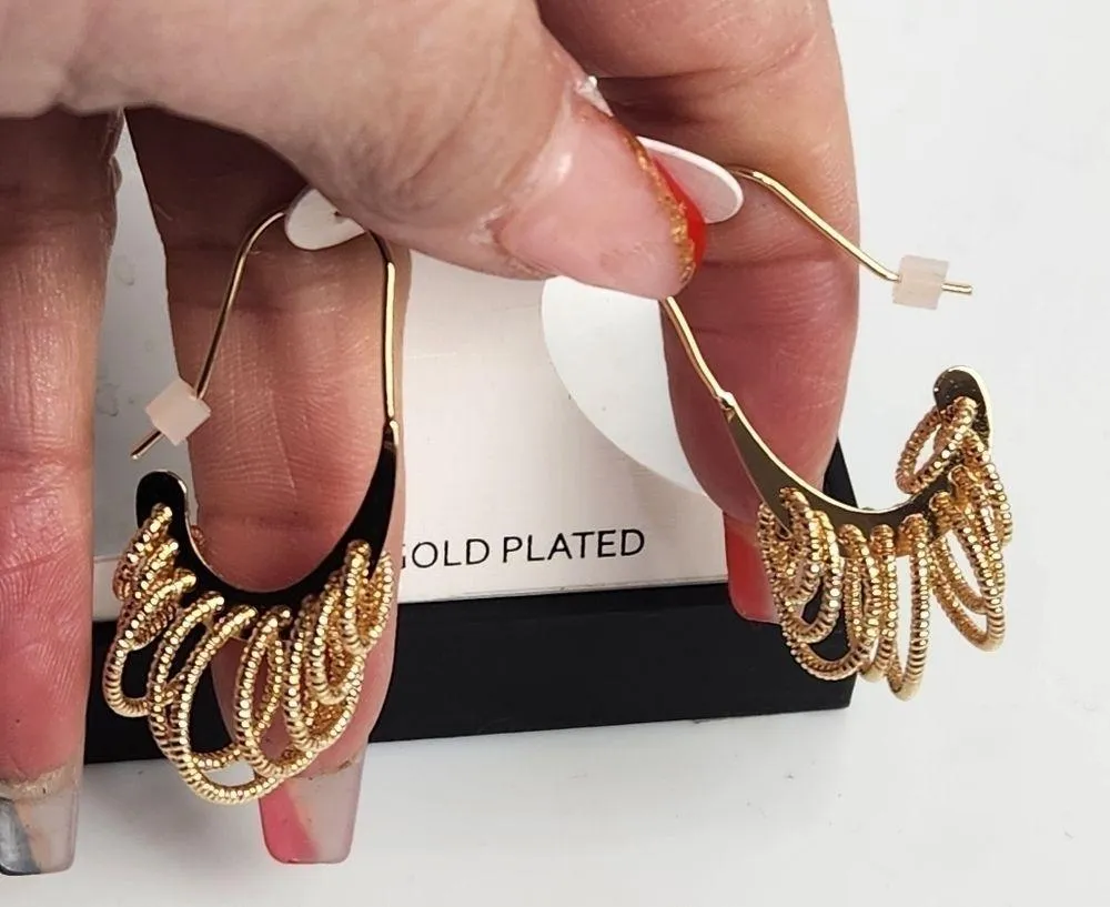 𝅺anabelle Jones 14kt Gold Plated Yellow Oval Link Drop Fancy Earrings - Image 4