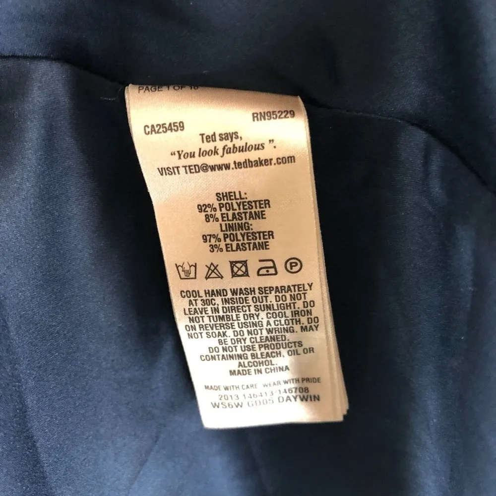 Ted Baker London Daywin Tapestry Shirt Dress Navy Blue Pink Colorful 1 US 4 - Image 4