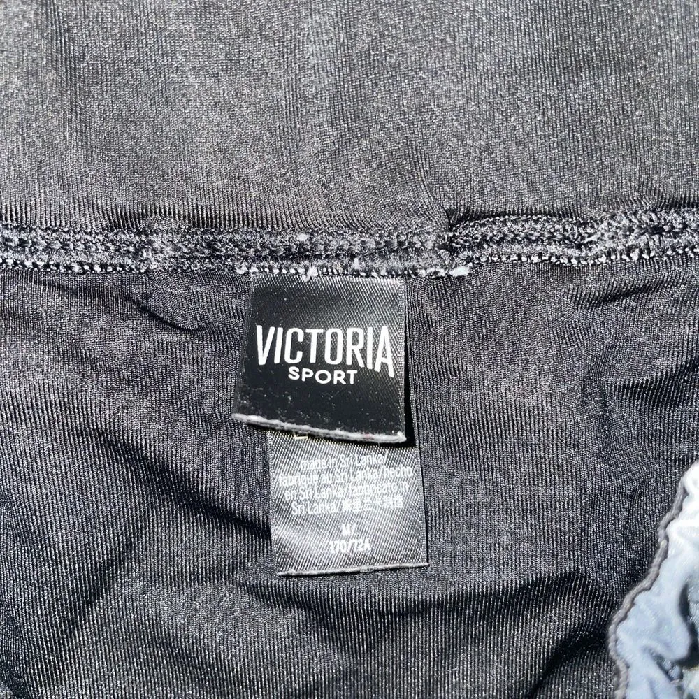 Victoria Sport Black White Shorts Activewear Victoria's Secret Medium Gym Lounge - Image 2