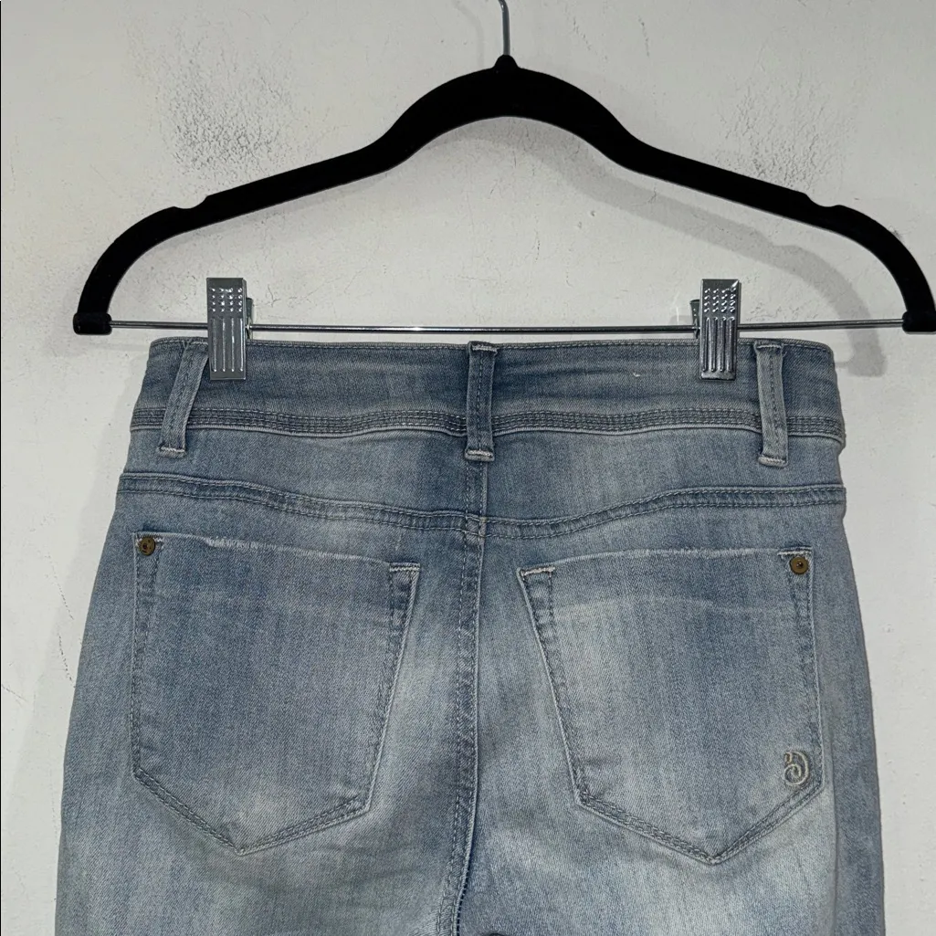 Indigo Rein Jeans Distressed Light Blue denim size 1 skinny stretch - Image 2