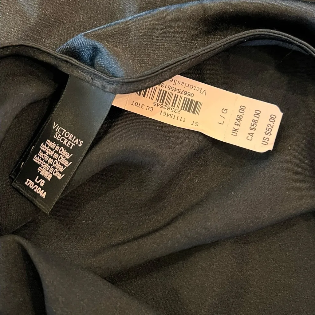 Victoria Secret Intimates L Black Embroidered On Lace See Thru Sides Sexy NEW! - Image 3