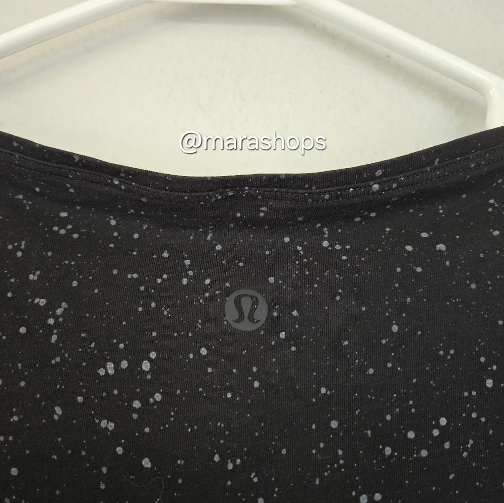 Lululemon Back In Action Long Sleeve V Splatter Dye Black - Image 6
